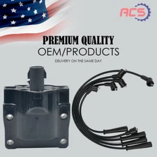 Ignition Coil +Wire Set OEM for Lexus LS400 SC400 Toyota 4Runner Celica MR2 UF72