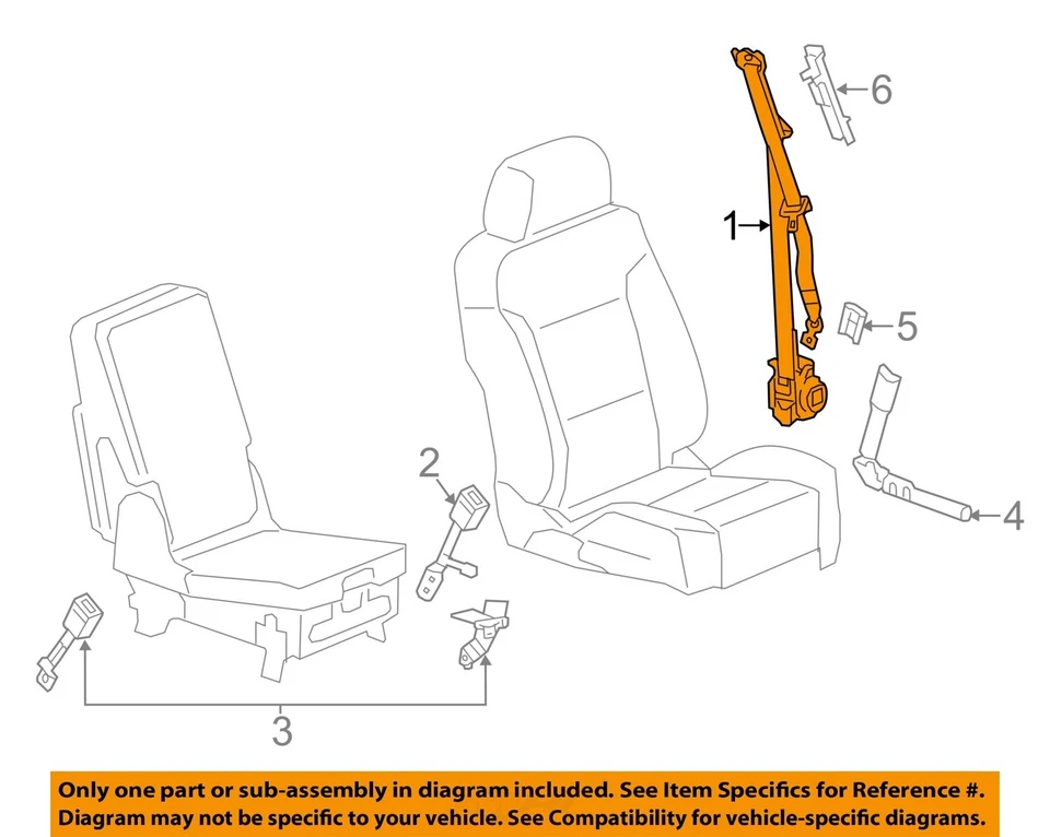 Used Front Left Seat Belt Front fits: 2016 Gmc Yukon xl 1500 bucket and bench dr - Image 3 of 4
