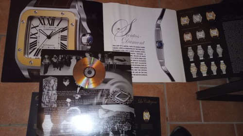 2 Depliant Cartier brochure santos 100 orologio acciaio oro rari pascha france - Foto 4 di 4