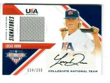 LUCAS DUNN 2020 Stars & Stripes TEAM USA SIGNATURES JERSEY AUTO #134/399 