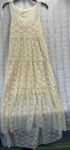 Wallflower Damen ärmelloses Spitzenkleid elfenbein Gr. M MAXIKLEID KURZFUTTER - Bild 5 von 21