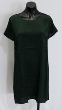 Quince Women's Washable Stretch Silk S/S Mini Tee Dress LB3 Forest Green Small