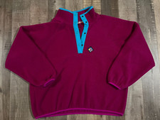 Vintage Women's Woolrich Pink 1/4 Snap Sigmet Gear Fleece SIZE XL MADE IN USA