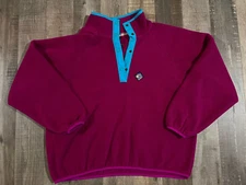 Vintage Women's Woolrich Pink 1/4 Snap Sigmet Gear Fleece SIZE XL MADE IN USA