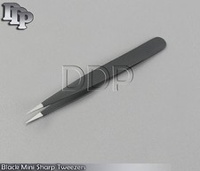 3" Black Mini Sharp Travel Tweezers