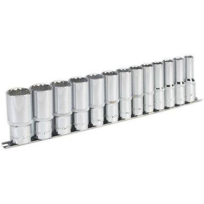 13er PACK - TIEFER Steckschlüsselsatz - 1/2'' Imperial Vierkantantrieb - 12 Punkt Steckschlüssel DREHMOMENT