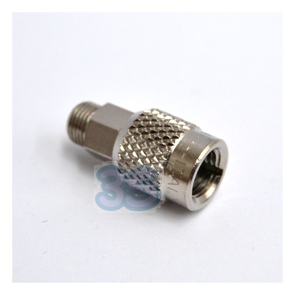 Raccordo dritto 1/4'' sae femmina con girello x 1/8'' maschio passo gas