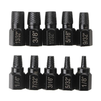12Pcs Studs Screw Extractor Removal Hexagonal Shank Damaged Bolt Easy Out Set