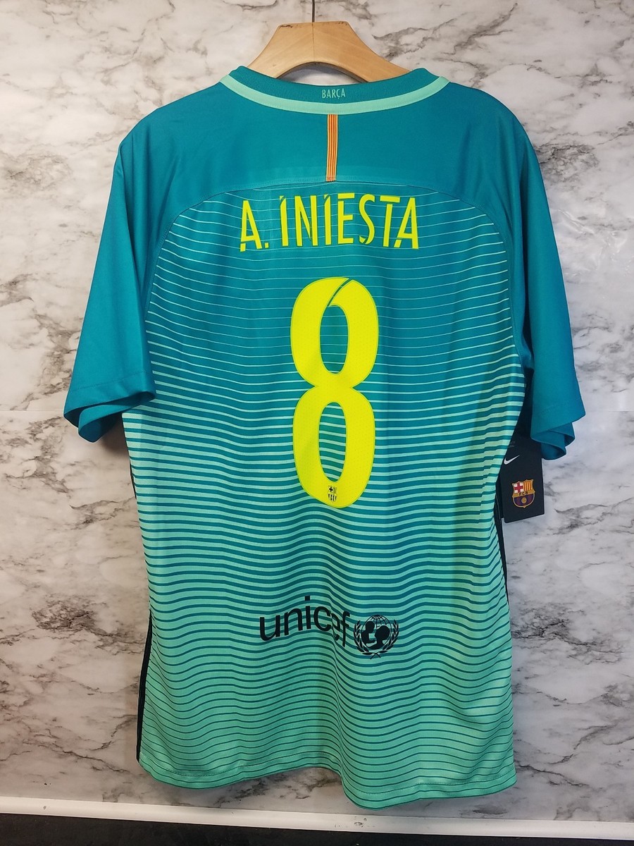 RARE Nike FC BARCELONA Stadium 3rd Jersey SIZE Large ANDRES