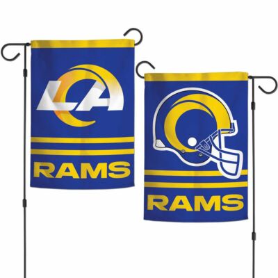 LOS ANGELES RAMS HELMET LOGO 12''X18'' 2 SIDED GARDEN FLAG NEW WINCRAFT   