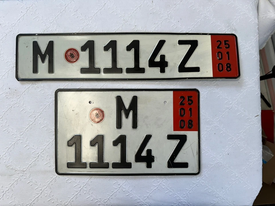 Matching Front Back Tags Euro Deliv Export ZOLL BMW VW Porsche license Plates - Image 2 of 3