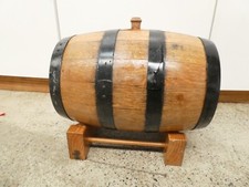 VINTAGE TIMBER WOODEN COOPERS OAK BARREL BRASS TAP - WINE PORT BOURBON WHISKEY
