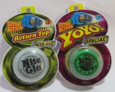 JaRu Super Action Yoyo! Classic Green Special & Nite Glow Return Top - Bundle x2