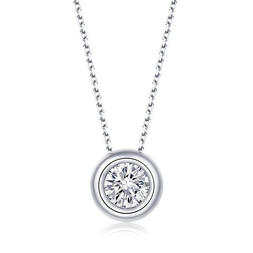 Karat Moissanite Necklace S925 Sterling Silver Pendant - Picture 2 of 7