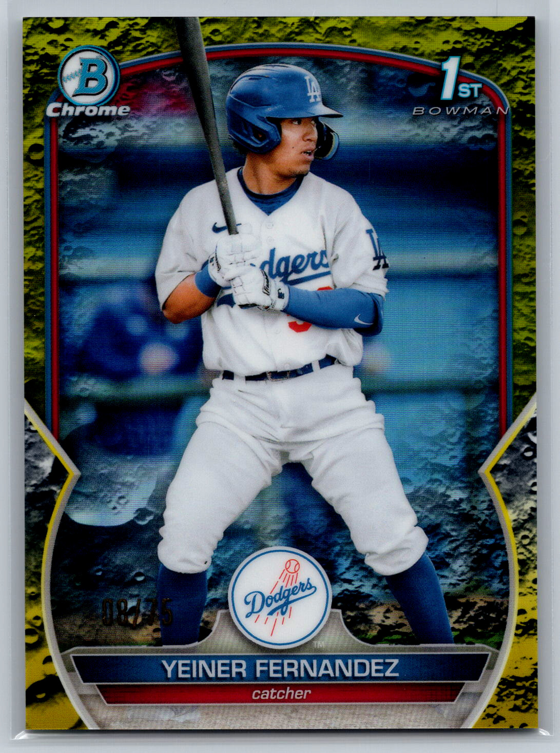 Yeiner Fernandez 2023 Bowman Chrome Yellow Lunar Crater Refractor /75 BCP-138