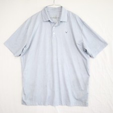 Callaway Polo Shirt Mens Large Opti-Dri Performance Golf Flex Blue Short Sleeve