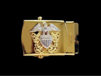 US Naval Officer Uniform Regulation Brass Belt Buckle Military