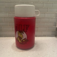Vintage 1987 ALF TV Show Red Thermos White Cap With Stopper Made In USA