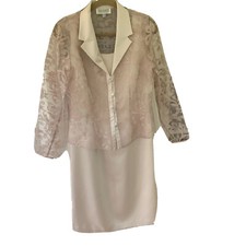 Evening Dress  Jacket Mother of the Bride Wedding Formal Ivory Champagne Size 8