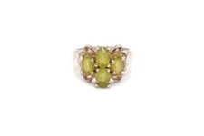 Sterling Silver 925 Peridot Ring Size 7 H4