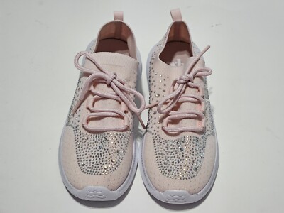 Gianni Bini Pink Rhinestone Lace Up Girl's Sneakers Size 4M NWT