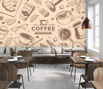 3D Kaffeeleben ZHUC4068 Tapete Wandbild Fototapete Abnehmbarer Vera