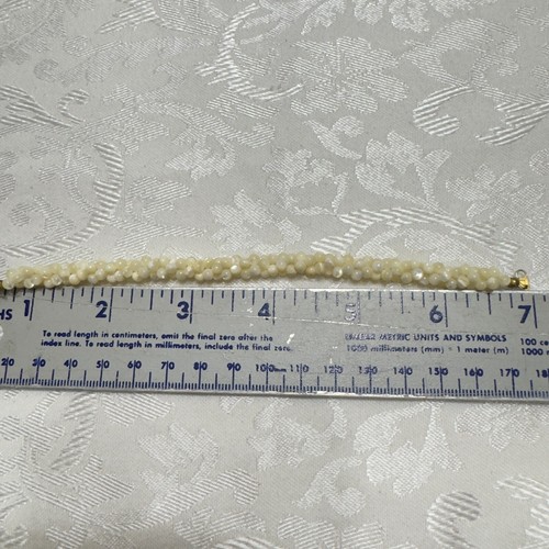 VTG Woven Mother of Pearl Bead Collar Necklace Rope Choker Bracelet Jewelry Set - Picture 9 of 13