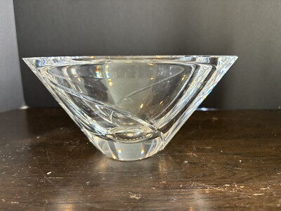 Orrefors Crystal Bowl Signed Jan Johansson 4774-13 Marin Swirl Cut Sweden