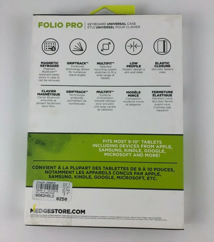 M-Edge Folio Pro | Universal Tablet Case | Keyboard | 9-10" | iPad - Image 3 of 4