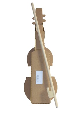 Detailed cardboard box violin & wooden bow ideal for suzuki