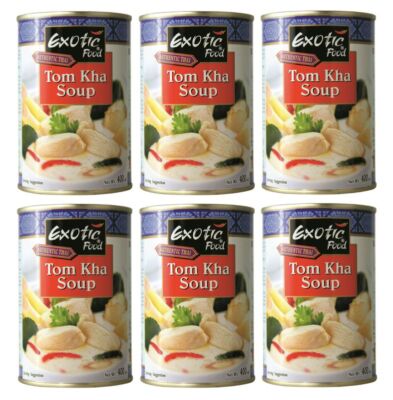 6er Pack - Exotic Food Fertigsuppengericht Tom Kha Suppe (6x 400ml) Tom Ka Soup