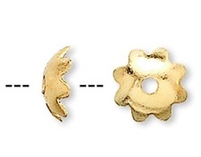 100 Gold Plated Brass 5x1.5mm Flower Bead Caps to Fit 6-8mm Beads
