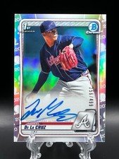 Jasseel De La Cruz 2020 Bowman Chrome Prospect Auto Refractor /499 Braves 1st