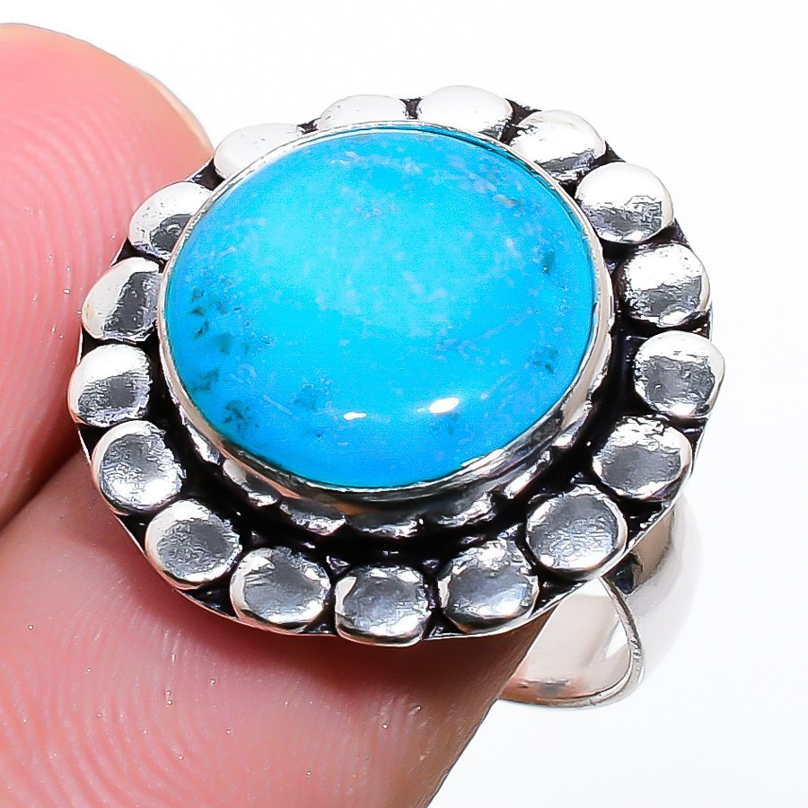 Sleeping Turquoise Handmade Gemstone 925 Sterling Silver Jewelry Ring 6 ...