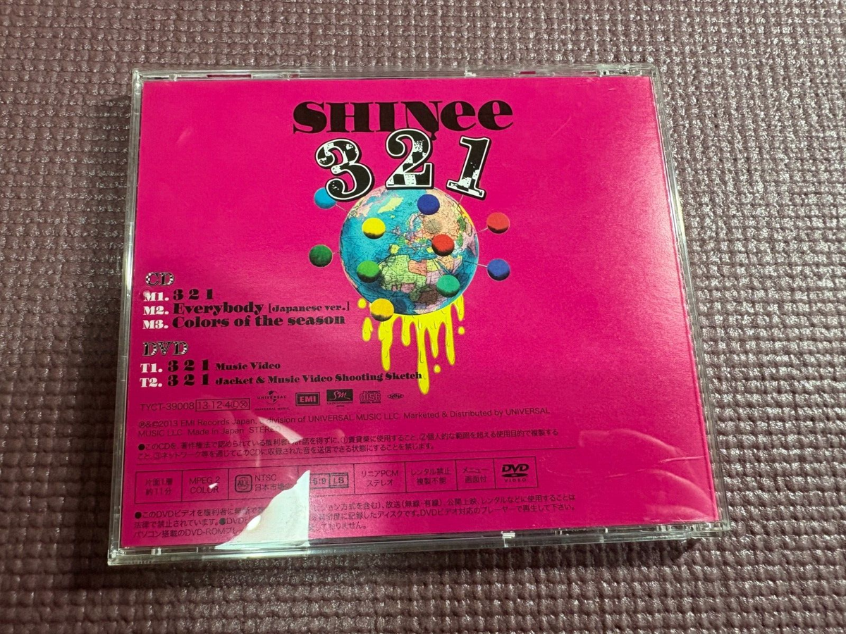 SHINee 3 2 1 Japan Limited Edition CD+DVD Set with JongHyun Photo