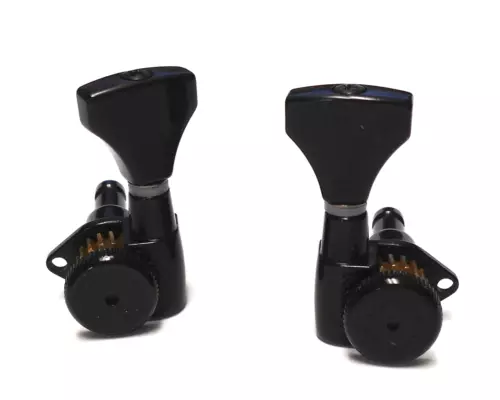 Hipshot Grip-Lock Open Guitar Tuner Upgrade Kit (3+3) Black - NOS