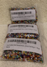 3 Bags Czech Glass Seed Beads-Assorted Colors Size 11/0 150 Grams 5.28 Oz - NEW
