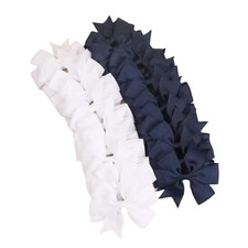 20pcs Navy Blue and White Hair Bows and Bowties Fabric Barrette Grosgrain Ribbon