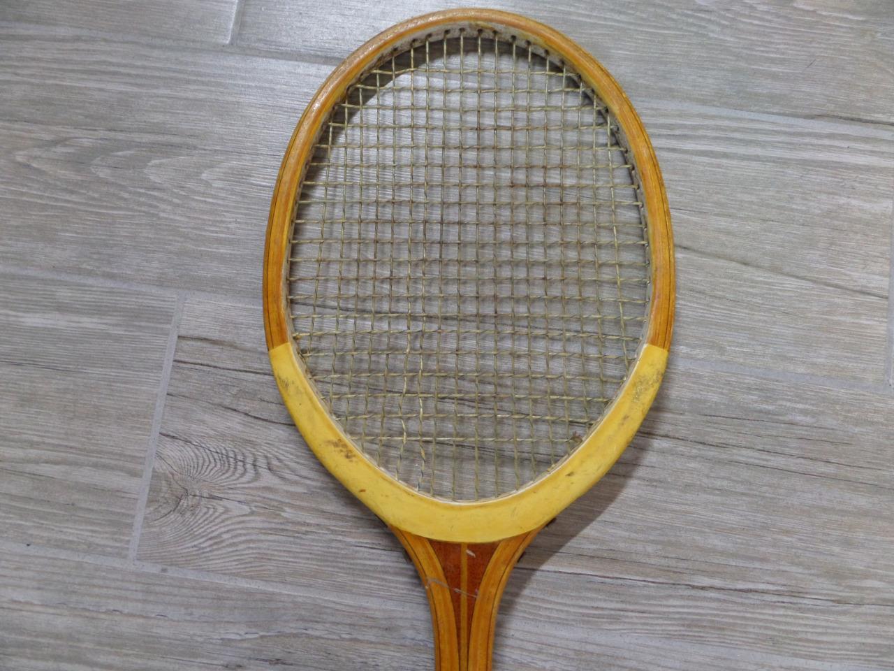 1900s vintage ANTIQUE wooden TENNIS racket BEAUTIFUL grain S