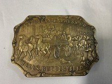Vintage American Express Co. Wells Butterfield  Co. Brass Belt Buckle