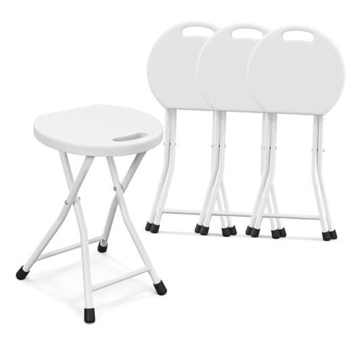 Tabouret Pliable, 4 Pack8 Pouces Tabouret de Camping Pliable pour Adultes avec 440 1 Blanc