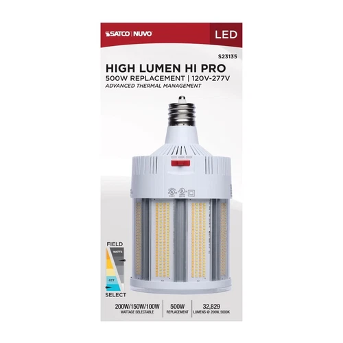 Satco S23135 - 200/150/100 Watt LED Corncob - Extended Mogul base (1 or 2 Pack) - Picture 8 of 13