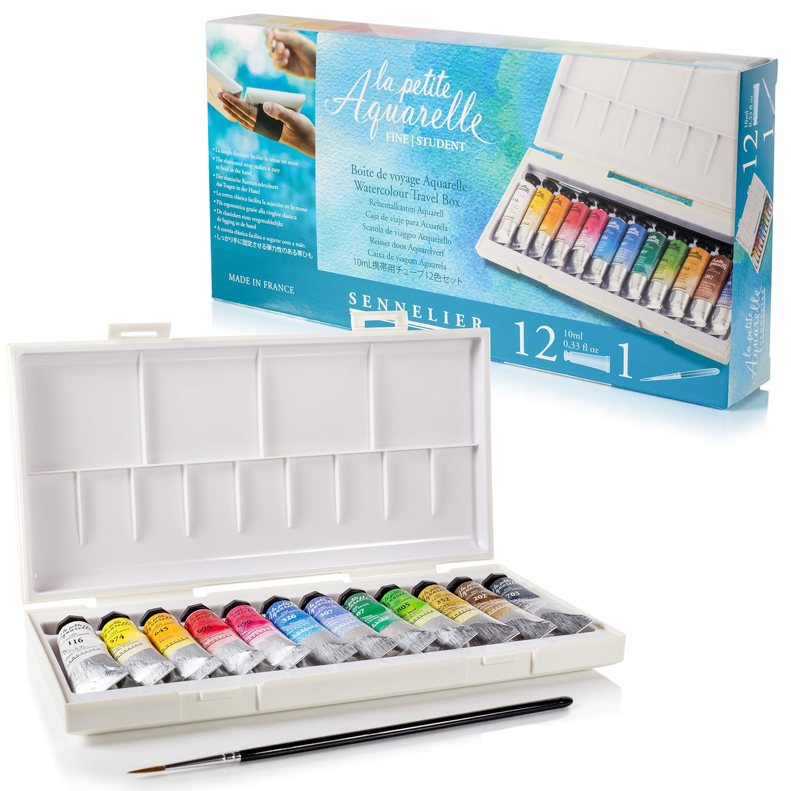 Sennelier Aquarelle Watercolor Set 0.33 Fl Oz Pack of 12 Multicolor