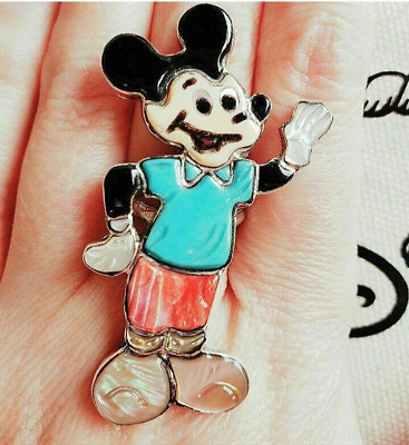 Andrea Shirley Lonjose Zuni Turquoise Ring Mickey Mouse Size Andrea Shirley Lonjose Zuni Turquoise Ring Mickey Mouse Size