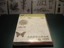 Stampin' Up! Creative Elements Rubber Cling Stamp Set 8 Flowers Words Phrases