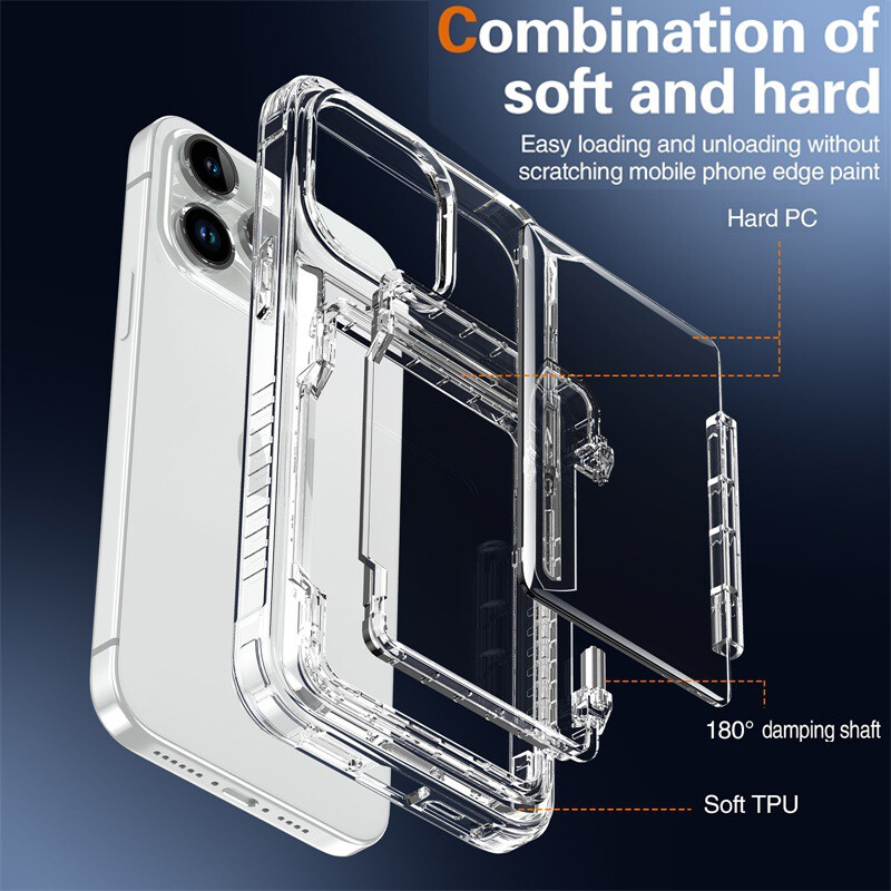 For iphone 12 Pro Max transparent multi-function flip card