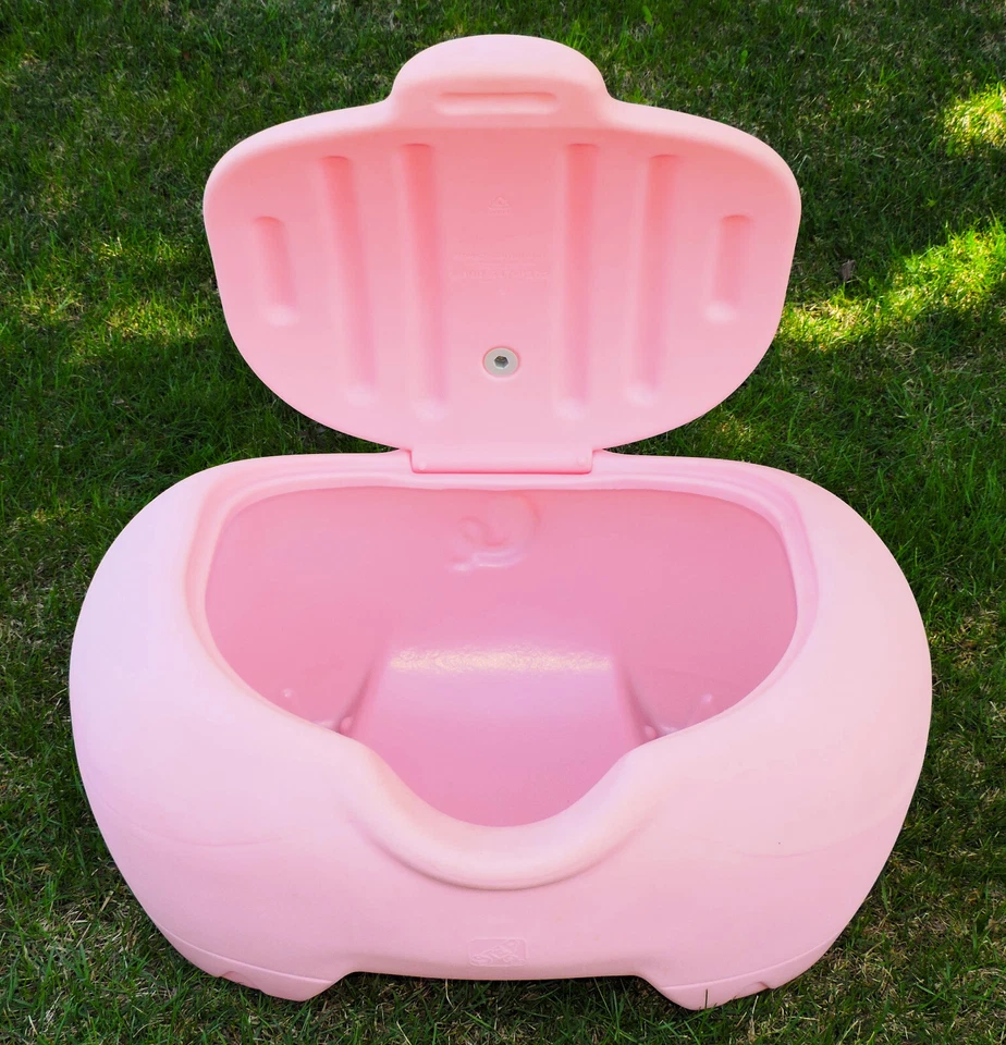 Винтажный большой розовый свинья шаг 2 игрушка коробка сундук хранения редкая - Изображение 3 из 4