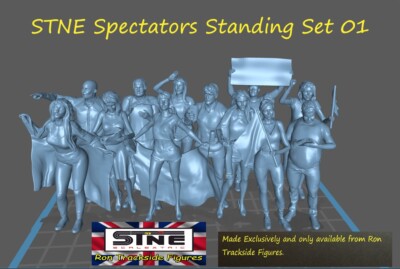 Menge, Slotcar 1:32 Figuren, Stehfiguren, Zuschauer Stehen Set 01