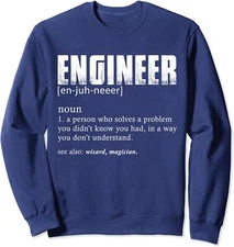 Engineer Definition T Shirt Funny Engineering Unisex Crewneck Sweatshirt