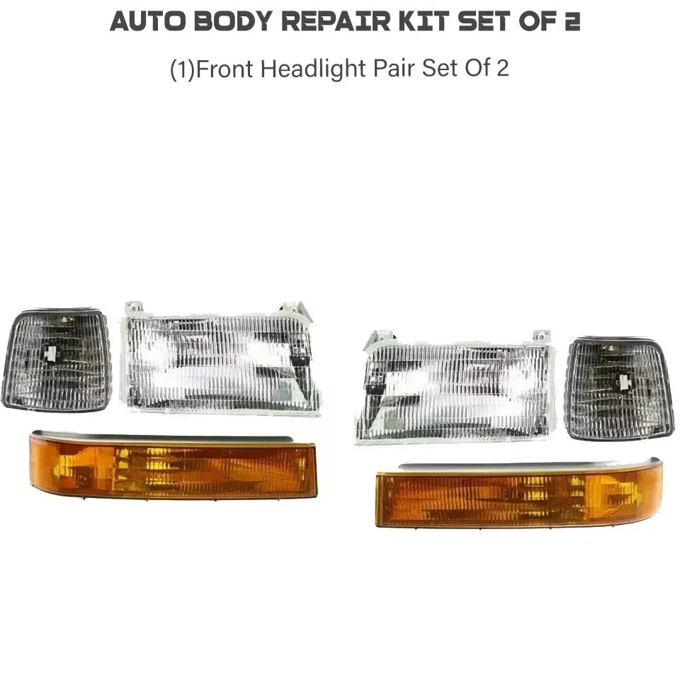 Front Headlight Assembly Kit For 1992-1996 Ford F-150 Foto 2 de 4